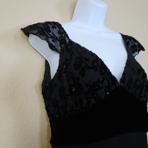 VTG 90s Johnathan Martin Whimsigoth Fairy Midi Babydoll Dress Silk Velvet Sequin - Picture 4 of 11